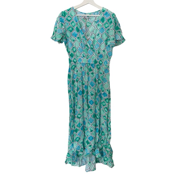 NEW Tommy Bahama Mumbai Medallion Maxi Dress Dusty Teal Women's Size Small - Picture 3 of 15